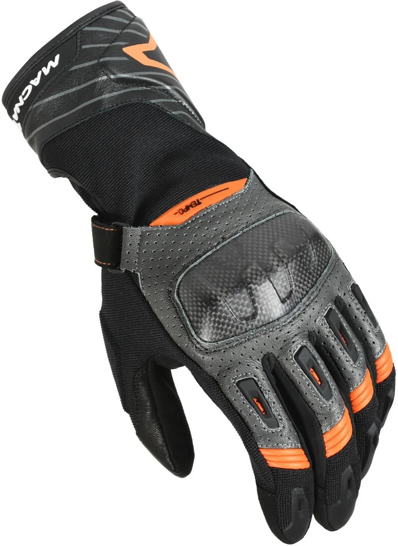 MACNA TEMPO HOMBRES GUANTES MOTO PERFORADO NEGRO GRIS NARANJA