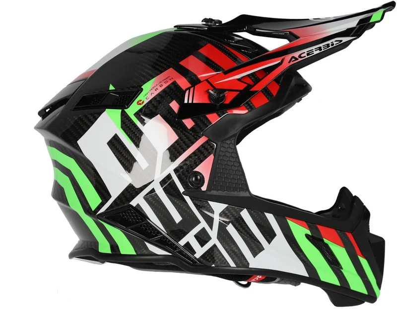 ACERBIS CASCO STEEL CARBONO 2206 NEGRO VERDE ROJO