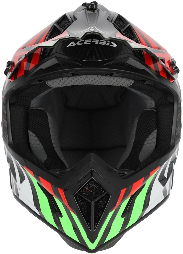 ACERBIS CASCO STEEL CARBONO 2206 NEGRO VERDE ROJO