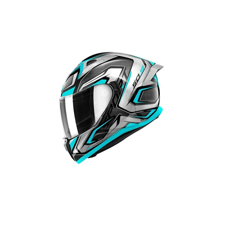 GIVI 50.9 Atómica Moto Integral Turismo Casco Titanio Plata Azul