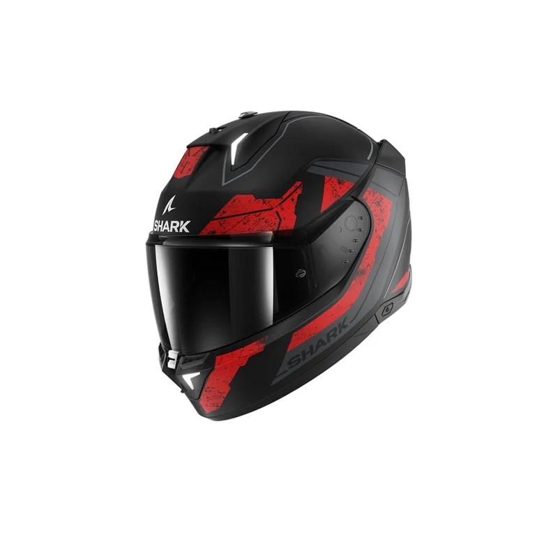 SHARK SKWAL i3 RHAD Integral Casco Negro Mate Cromo Rojo
