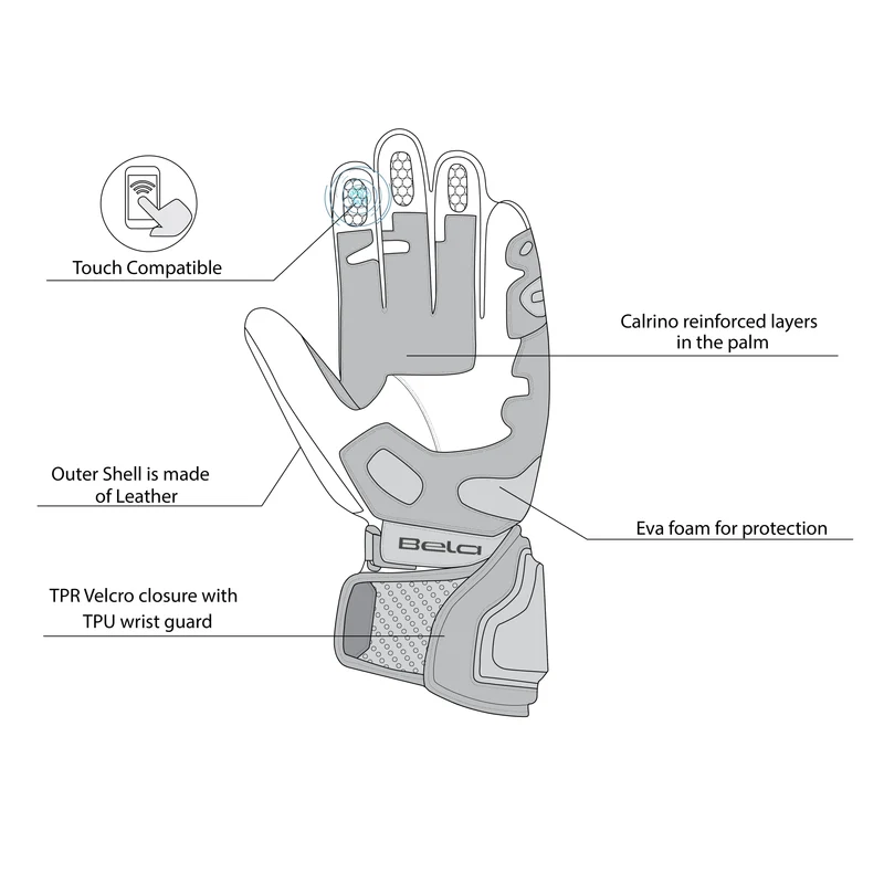 BELA VENOM RS RACING MAN GUANTES DE MOTO PIEL NEGRO GRIS