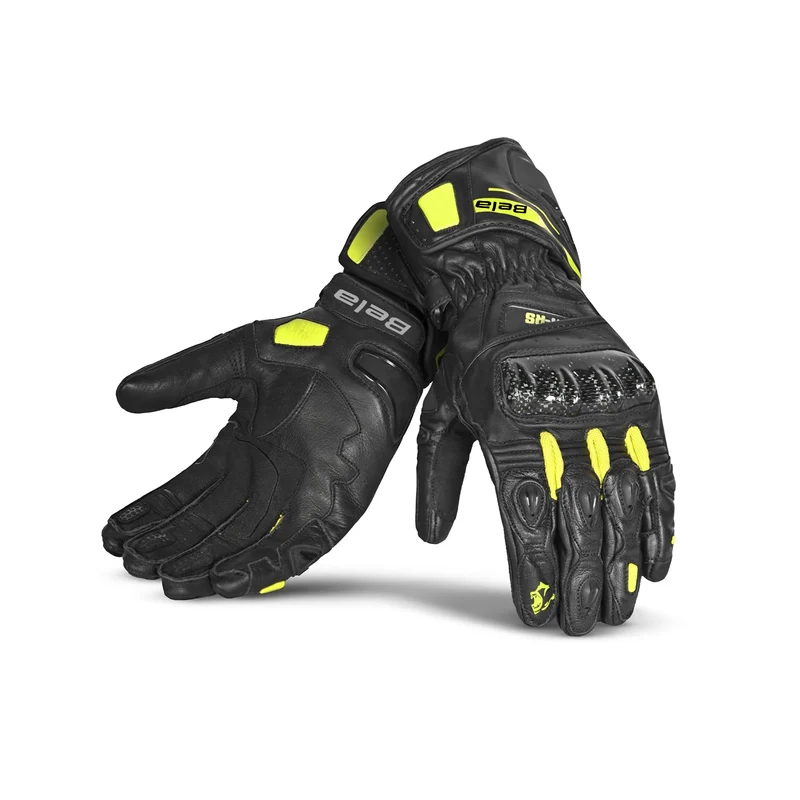 BELA VENOM RS RACING MAN GUANTES DE MOTO PIEL NEGRO AMARILLO FLUO