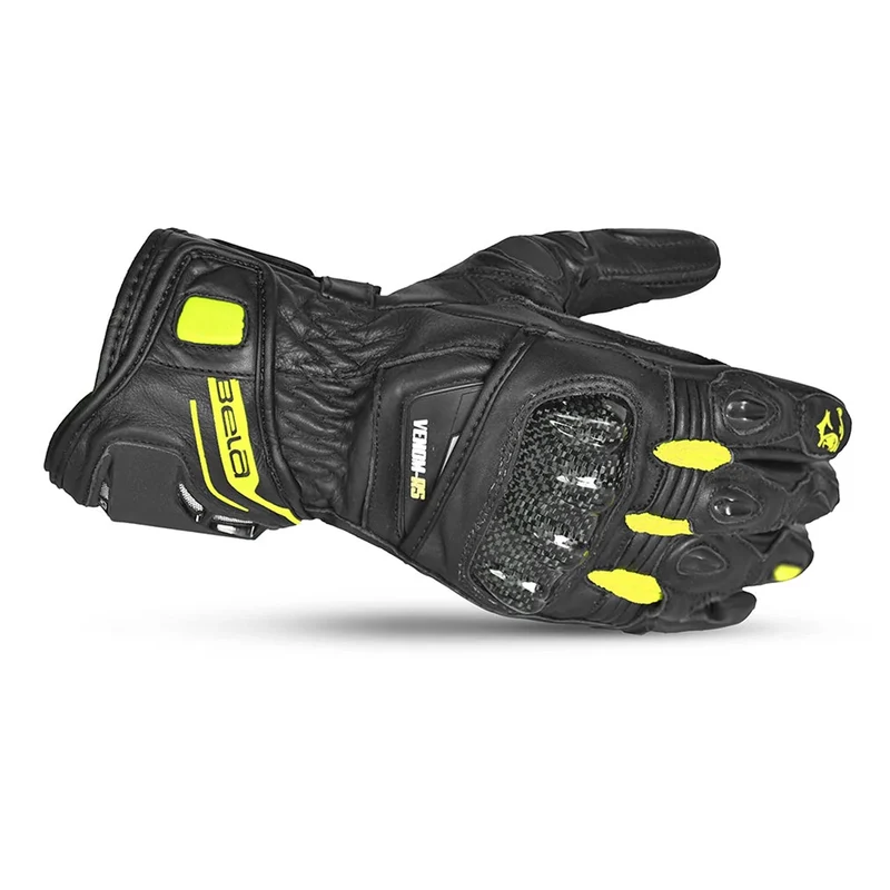 BELA VENOM RS RACING MAN GUANTES DE MOTO PIEL NEGRO AMARILLO FLUO