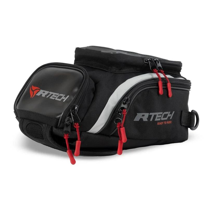 R-TECH - Mochila Piel/Textil Street Negro Rojo