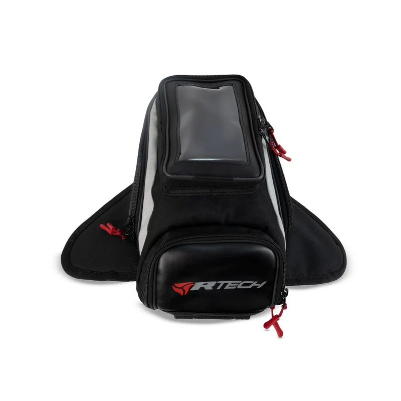 R-TECH - Mochila Piel/Textil Street Negro Rojo
