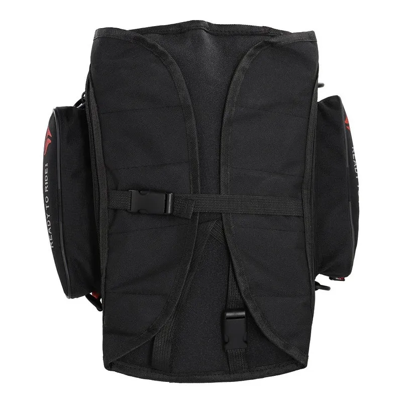 R-TECH - Mochila Piel/Textil Trip Negro Rojo