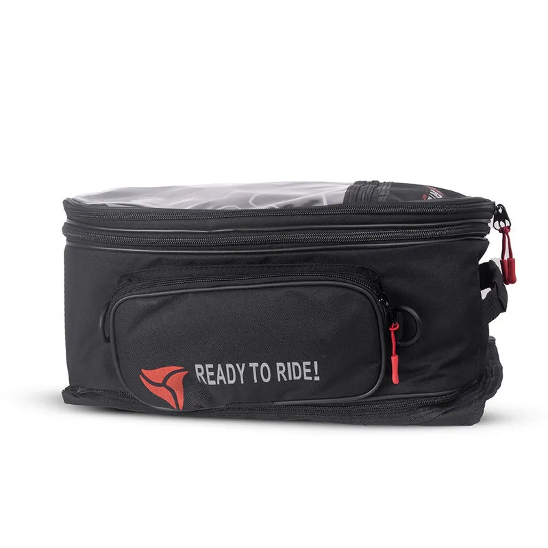 R-TECH - Mochila Piel/Textil Trip Negro Rojo