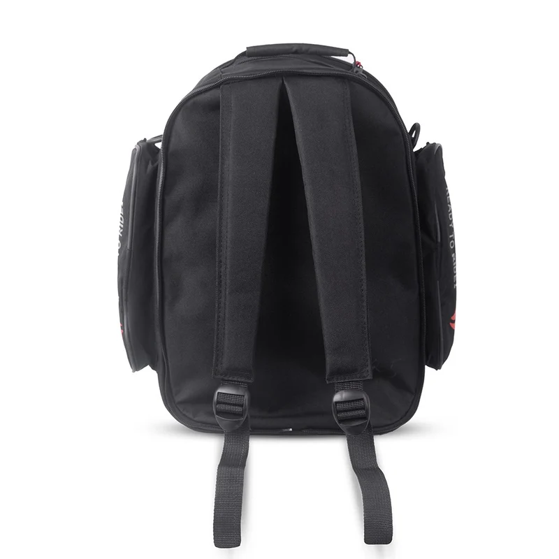 R-TECH - Mochila Piel/Textil Trip Negro Rojo