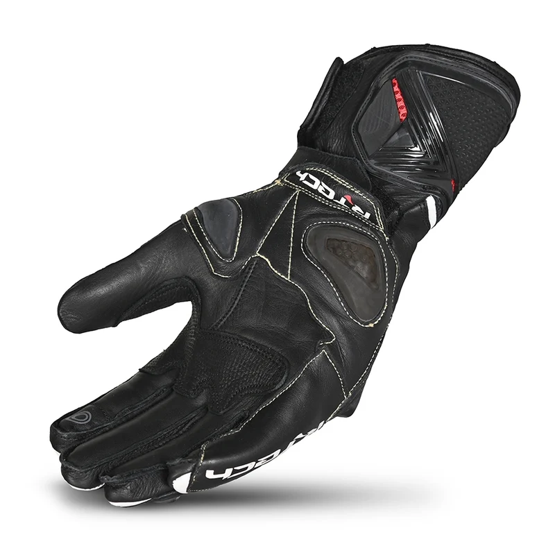 R-TECH ROBO PIEL GUANTES DE MOTO HOMBRE NEGRO ROJO