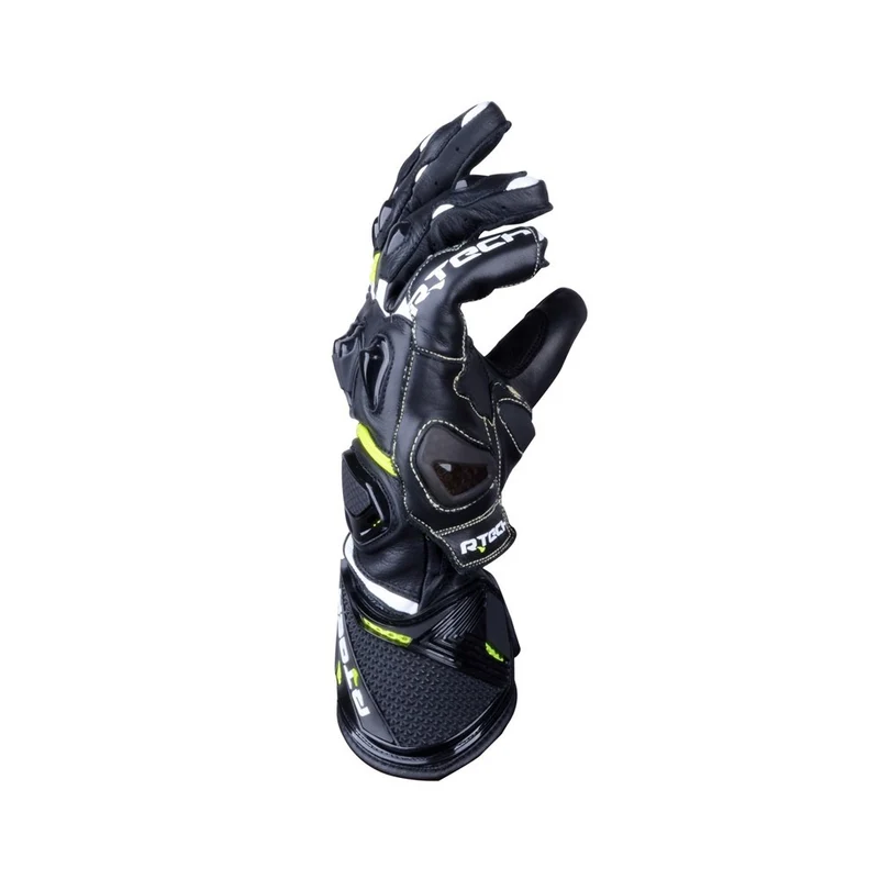 R-TECH ROBO PIEL GUANTES DE MOTO HOMBRE NEGRO AMARILLO FLUOR