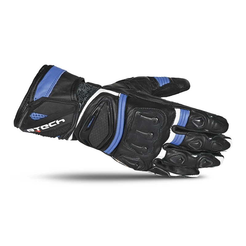 R-TECH ROBO PIEL GUANTES DE MOTO HOMBRE NEGRO AZUL