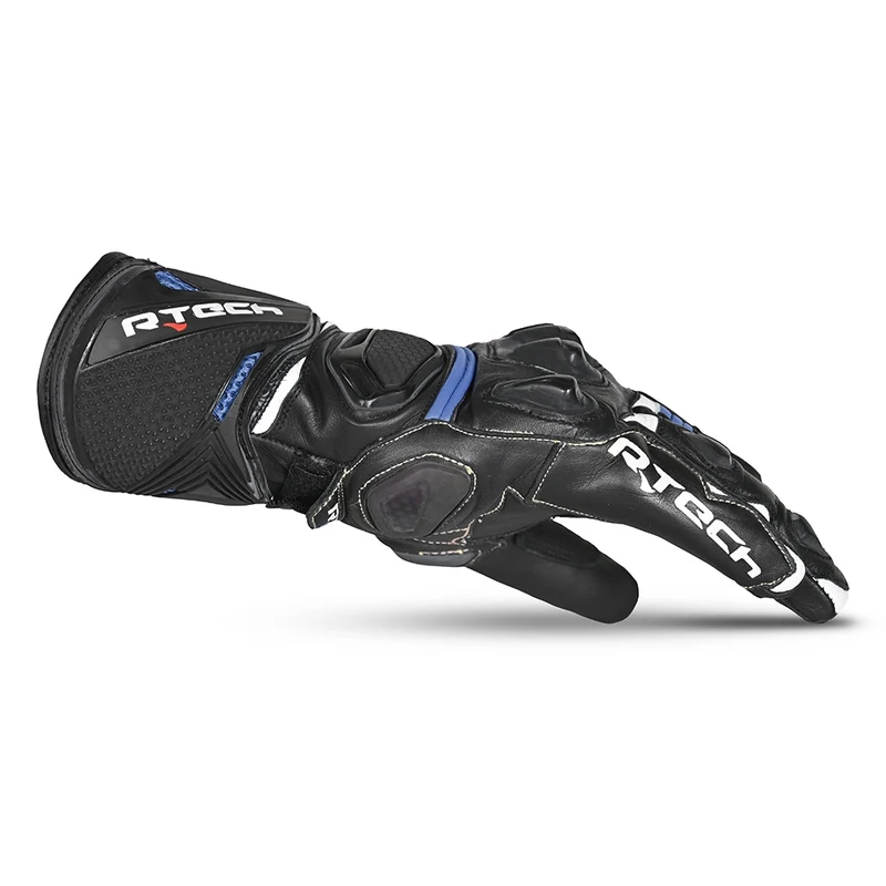 R-TECH ROBO PIEL GUANTES DE MOTO HOMBRE NEGRO AZUL