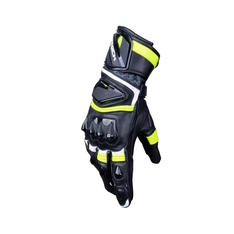 R-TECH ROBO LADY PIEL GUANTES DE MOTO NEGRO AMARILLO FLUOR