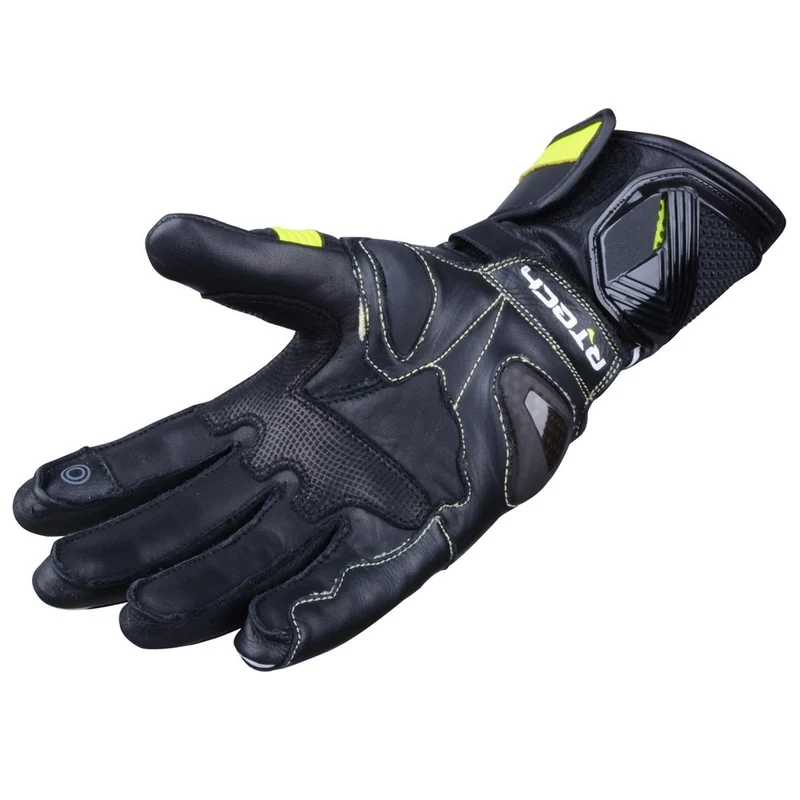 R-TECH ROBO LADY PIEL GUANTES DE MOTO NEGRO AMARILLO FLUOR