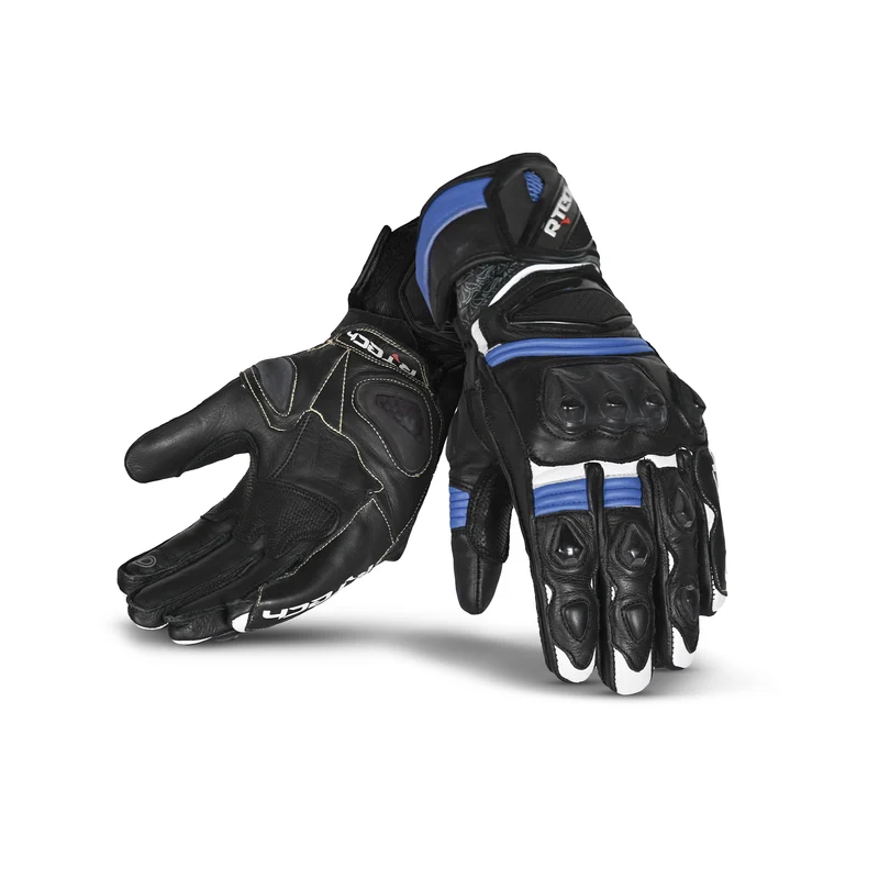 R-TECH ROBO LADY PIEL GUANTES DE MOTO NEGRO AZUL