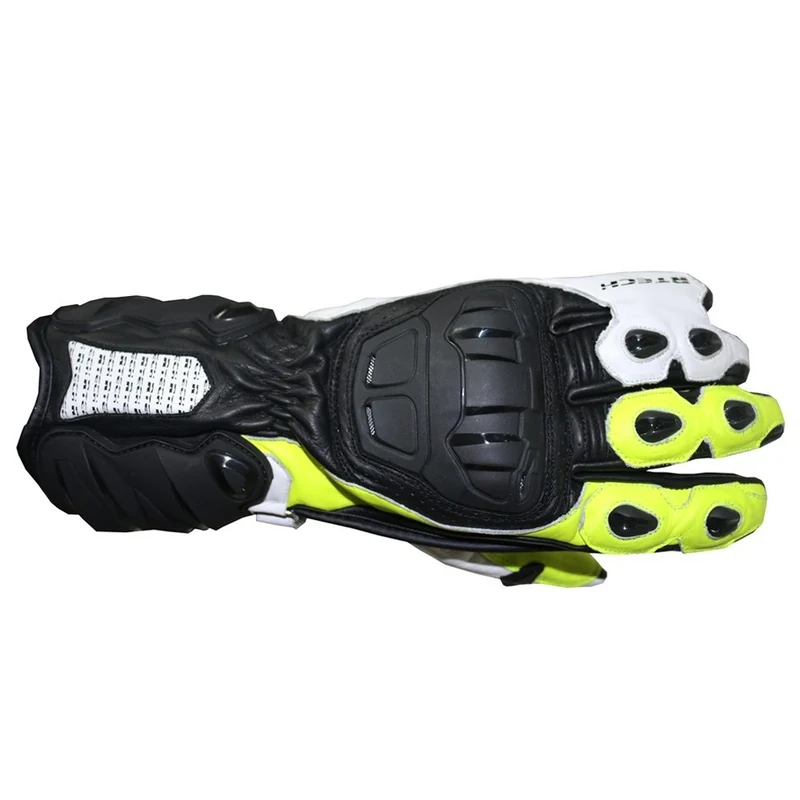 R-TECH HAWK PIEL GUANTES DE MOTO NEGRO AMARILLO FLUOR