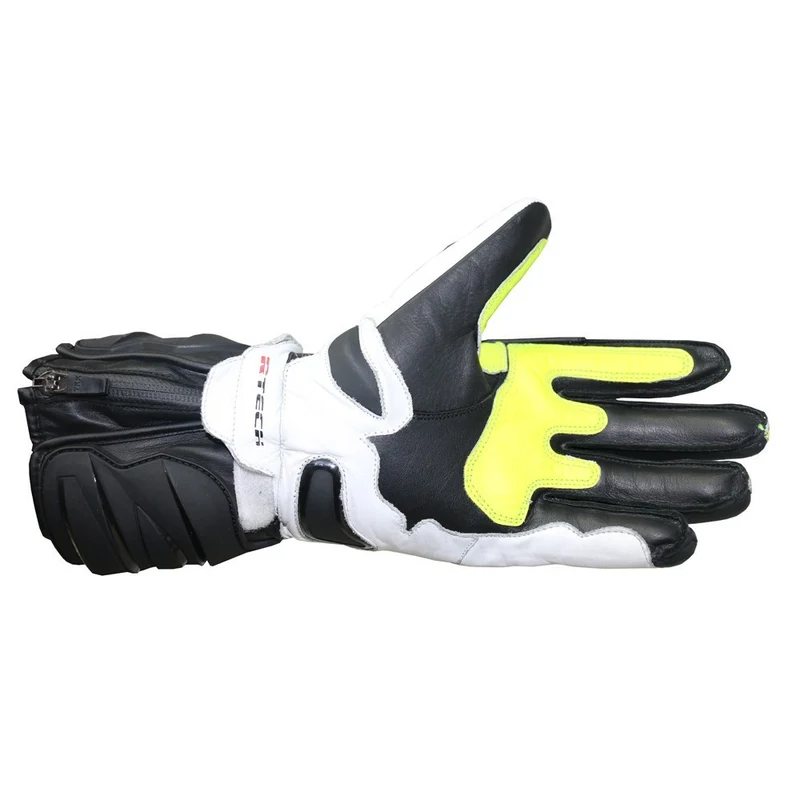 R-TECH HAWK PIEL GUANTES DE MOTO NEGRO AMARILLO FLUOR