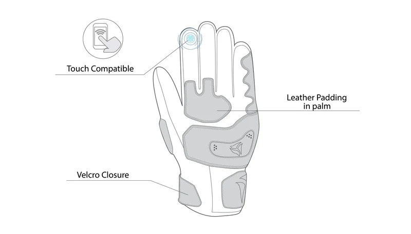 R-TECH ROBO LADY PIEL GUANTES DE MOTO NEGRO