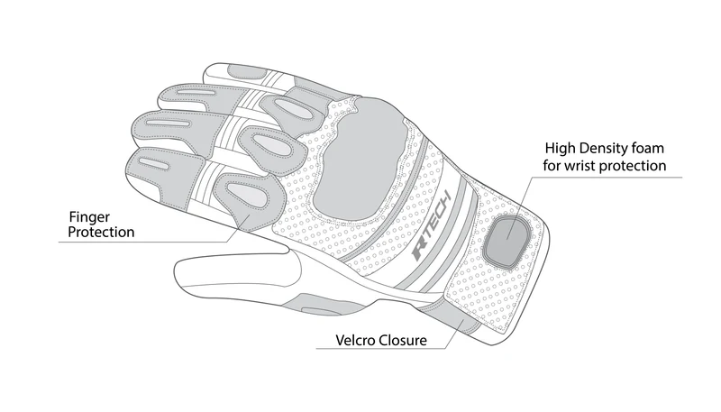 R-TECH ROBO LADY PIEL GUANTES DE MOTO NEGRO