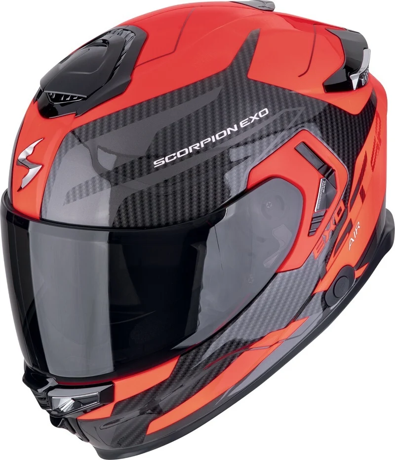 SCORPION CASCOS INTEGRALES EXO-GT SP AIR FLEX NEGRO ROJO NEÓN