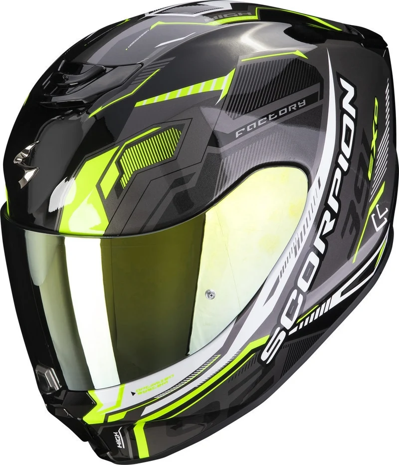 SCORPION - EXO 391 HAUT Negro-Plata-Neon amarillo