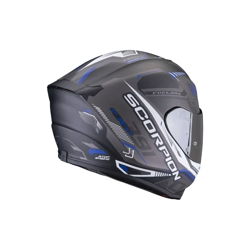 SCORPION - EXO 391 HAUT Negro mate-Plata-Azul