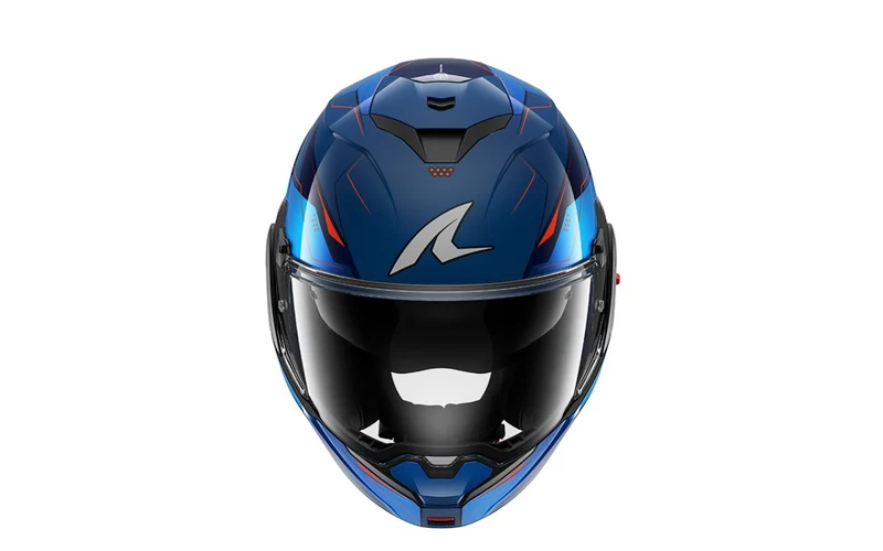 SHARK OXO MEKARIUM Azul Chromo Naranja Casco De Moto