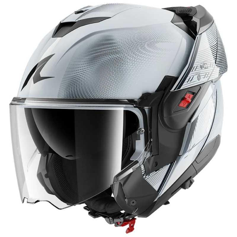 SHARK OXO SPEED-TECH Plata Blanco NEGRO Casco De Moto