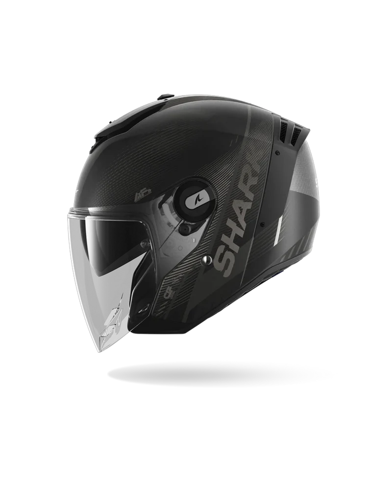 SHARK RS JET CARBON SPEED-TECH Mat Carbon Anthra NEGRO Casco De Moto