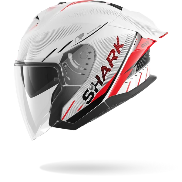 SHARK SKWAL JET CUP SPEED-TECH Blanco Rojo NEGRO Casco De Moto