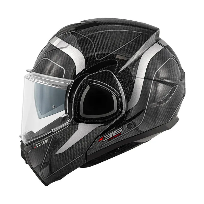 GIVI CASCO FLIPBACK CARBONO X36CARBON BRILLOPLATA T54