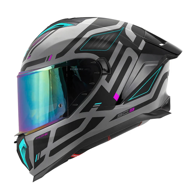 GIVI CASCO FULL ABS 503 QUASAR GRIS MATE NEGRO TURQUESA