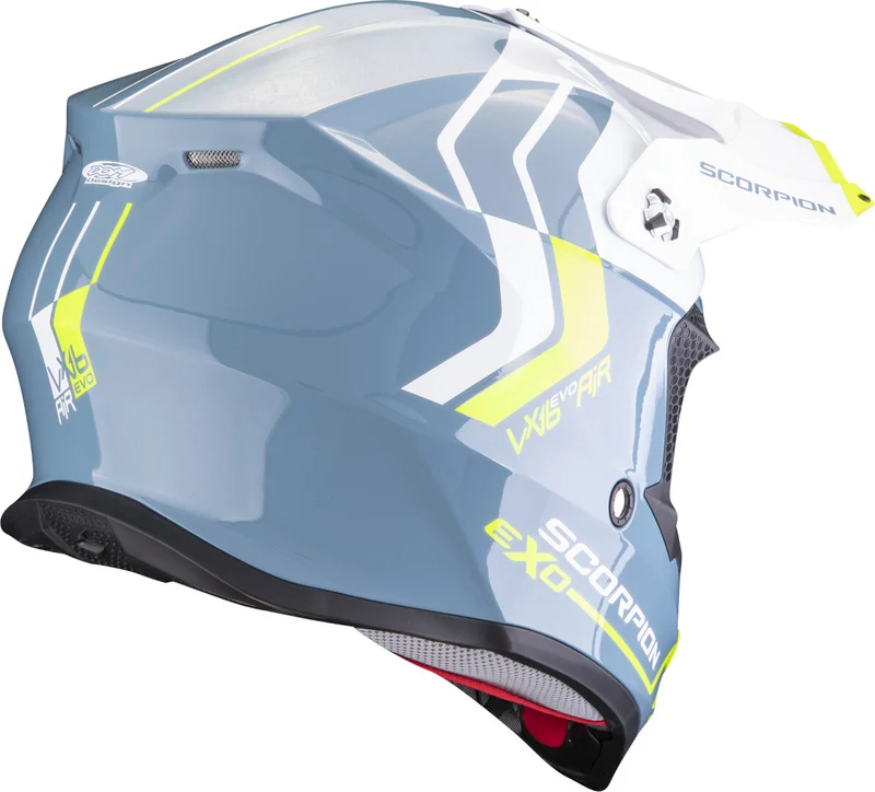 SCORPION VX 16 EVO AIR FUSION Motocross Casco Azul Amarillo