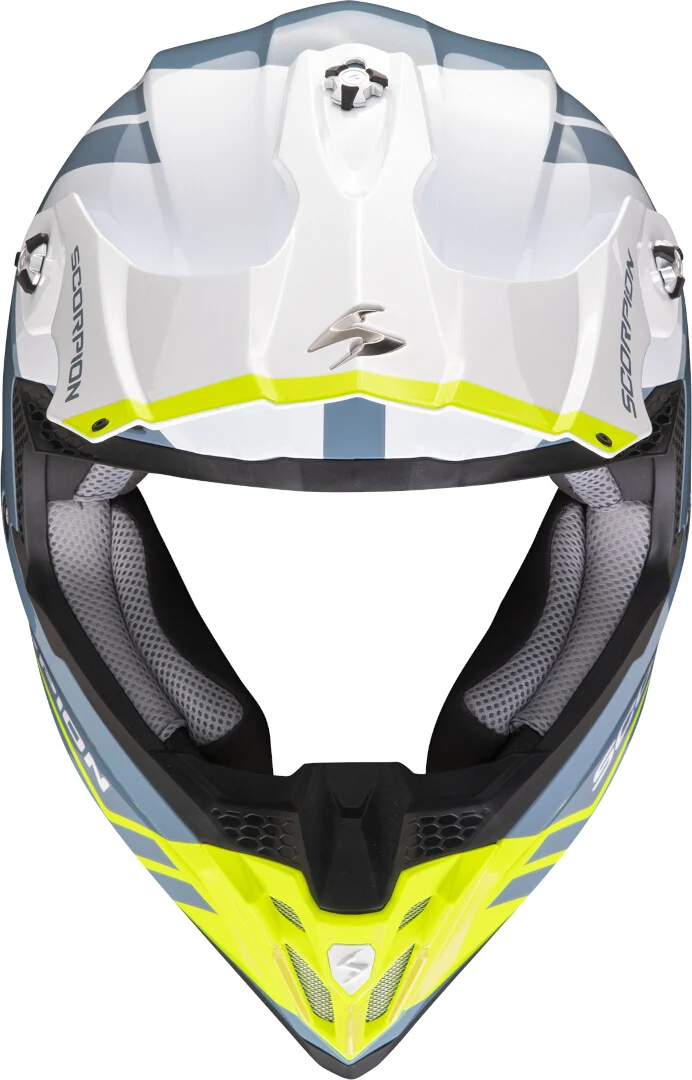 SCORPION VX 16 EVO AIR FUSION Motocross Casco Azul Amarillo
