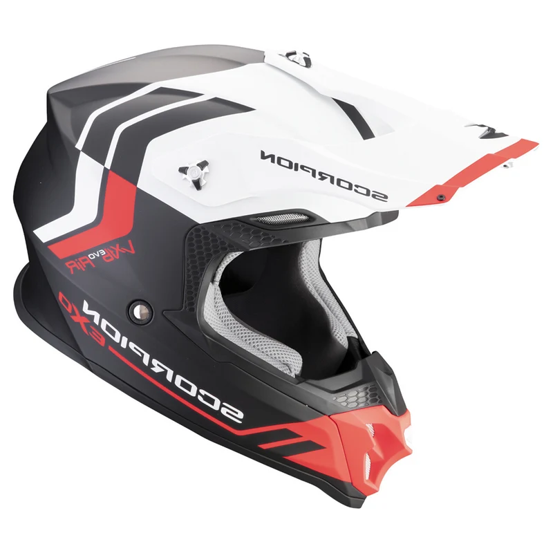 SCORPION VX 16 EVO AIR FUSION Motocross Casco Negro Rojo