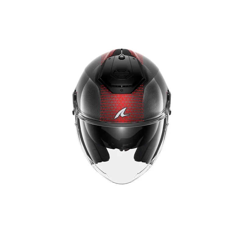 SHARK RS JET CARBON IKONIK Carbono Rojo Cromado Casco