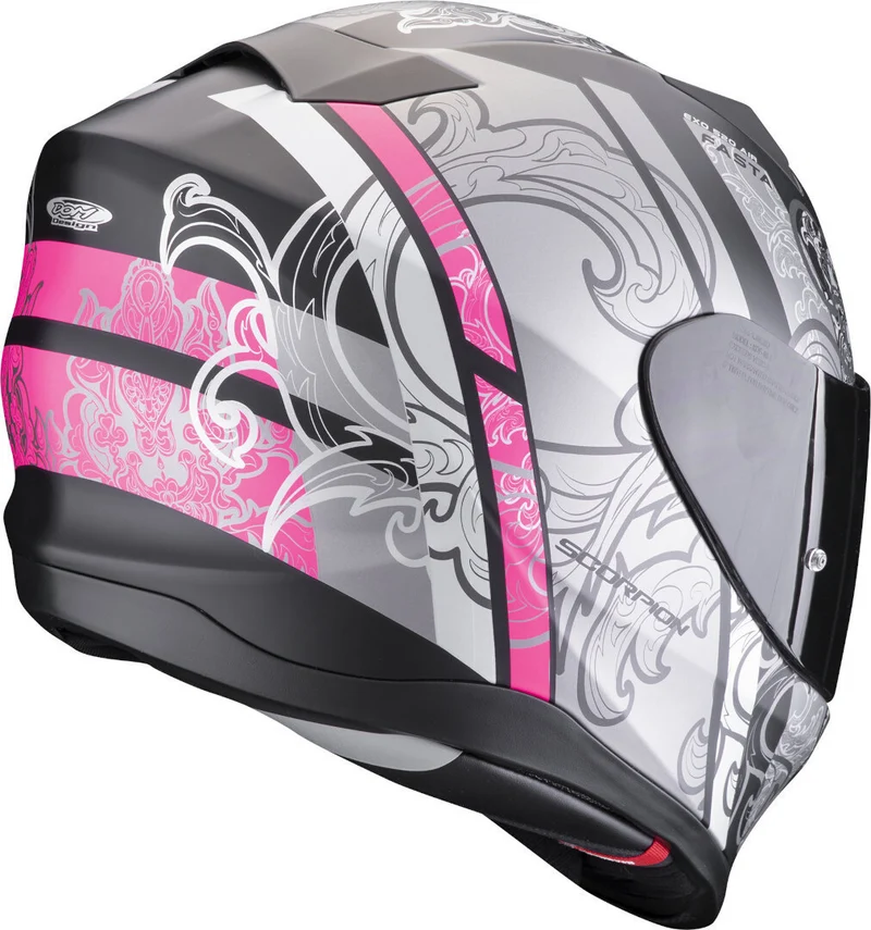 SCORPION CASCOS INTEGRALES EXO-520 EVO AIR FASTA NEGRO MATE PLATA ROSA