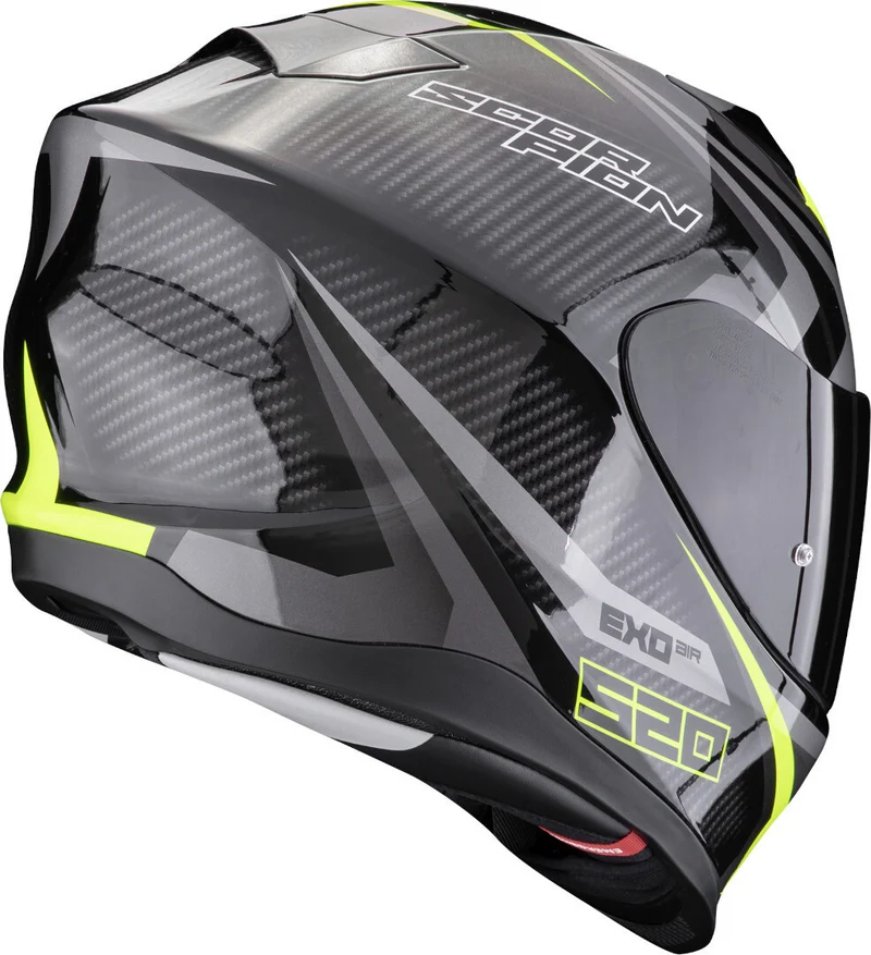 SCORPION CASCOS INTEGRALES EXO-520 EVO AIR TERRA NEGRO PLATA AMARILLO NEON
