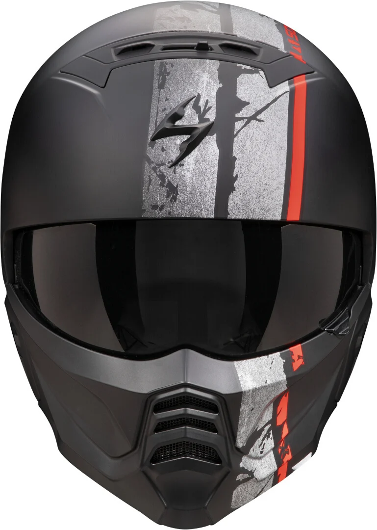 SCORPION EXO-Combat II Lord Casco Jet Abierto Negro Mate Rojo