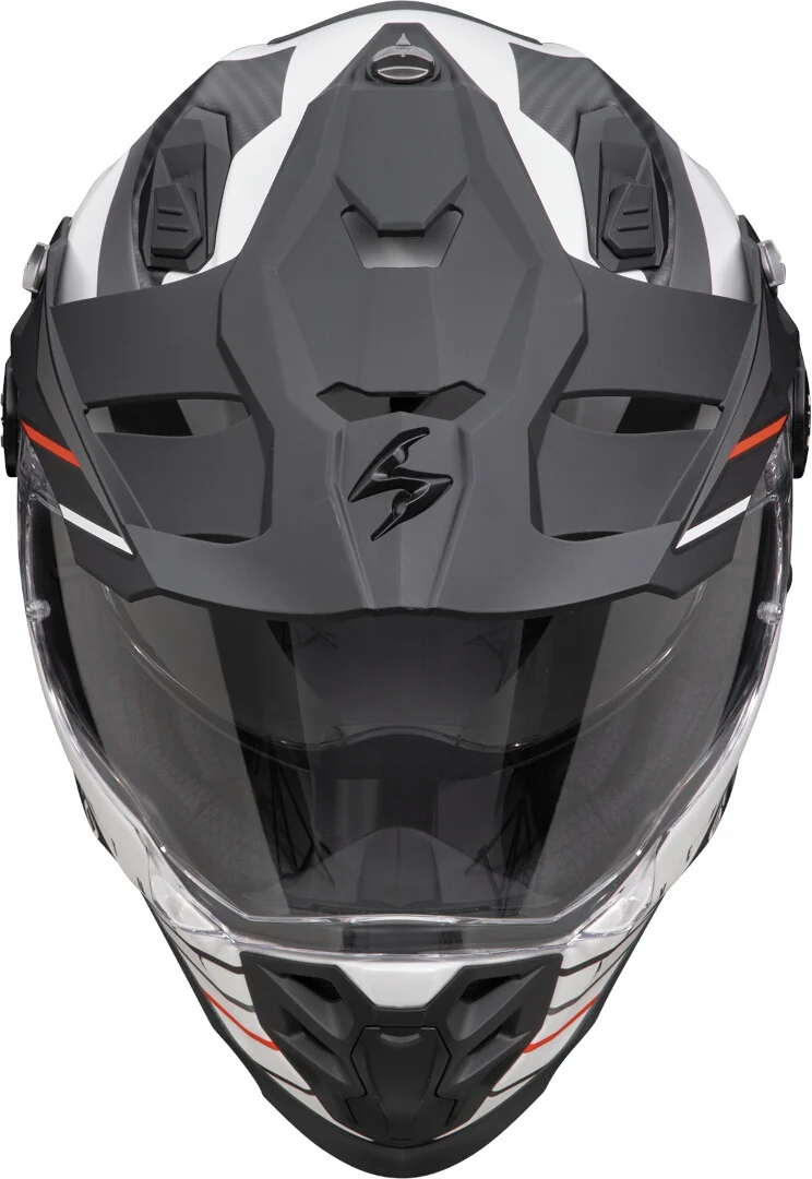 SCORPION ADF 9000 AIR FEAT Aventura Moto Casco Blancoate Negro Rojo