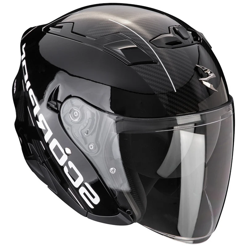 SCORPION EXO 230 QR Abierto Casco Negro Plata