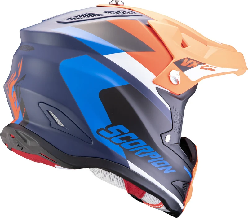 SCORPION VX 22 AIR BETA Enduro Moto Casco Azul Naranja