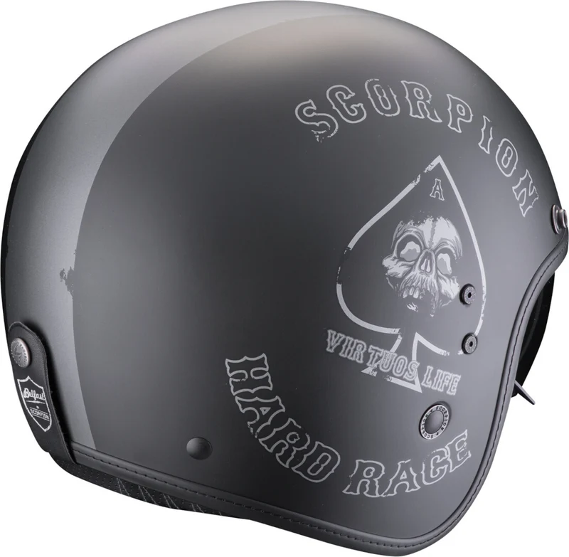 SCORPION - BELFAST EVO SPADE CASCO ABIERTO Negro mate-Plata