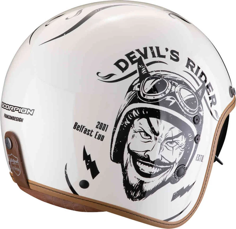 SCORPION BELFAST EVO ROMEO ABIERTO CASCO Crema-Negro