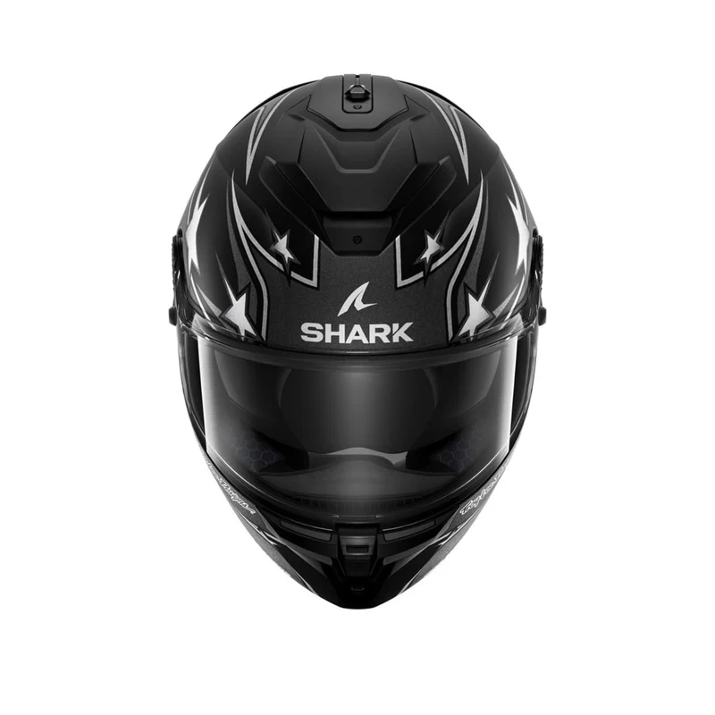 SHARK SPARTAN GT PRO TLD FLAGSTAFF CASCO DE MOTO INTEGRAL NEGRO ANTRACITA PLATEADO