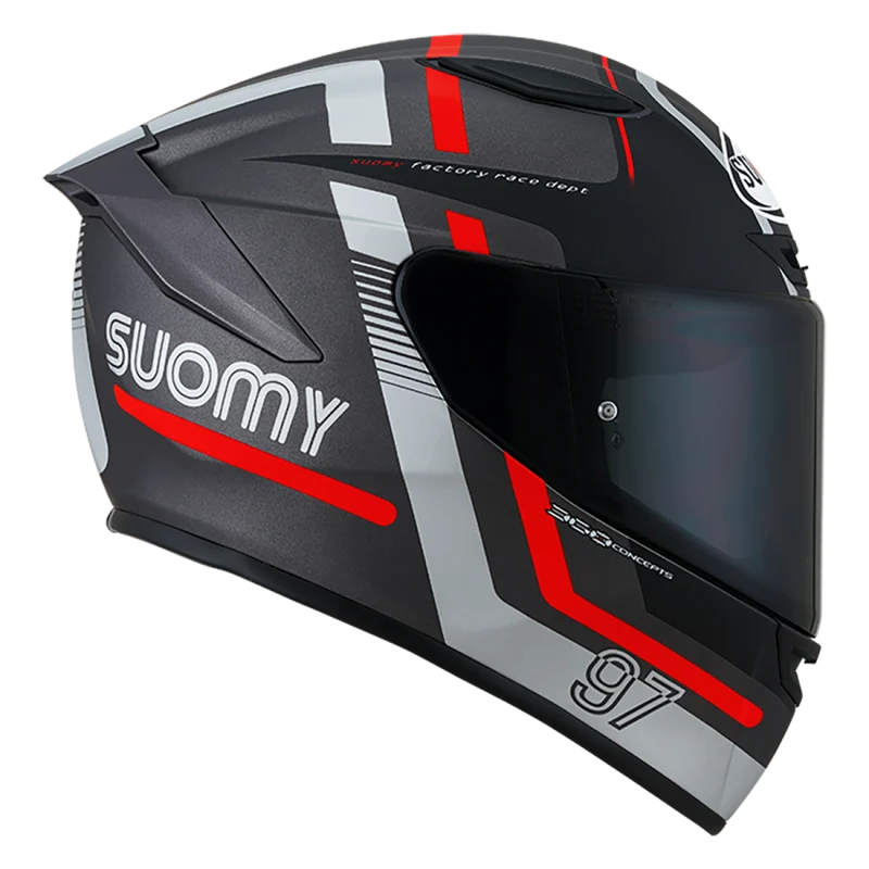 SUOMY-CASCOS TRACK-1 NINETY SEVEN MATT GUN METAL/RED E06