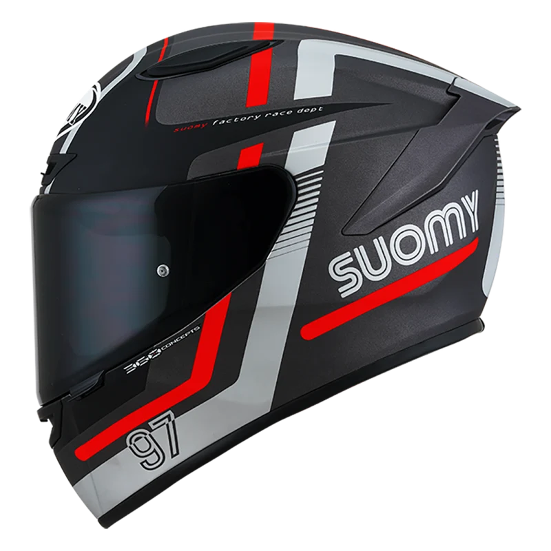 SUOMY-CASCOS TRACK-1 NINETY SEVEN MATT GUN METAL/RED E06