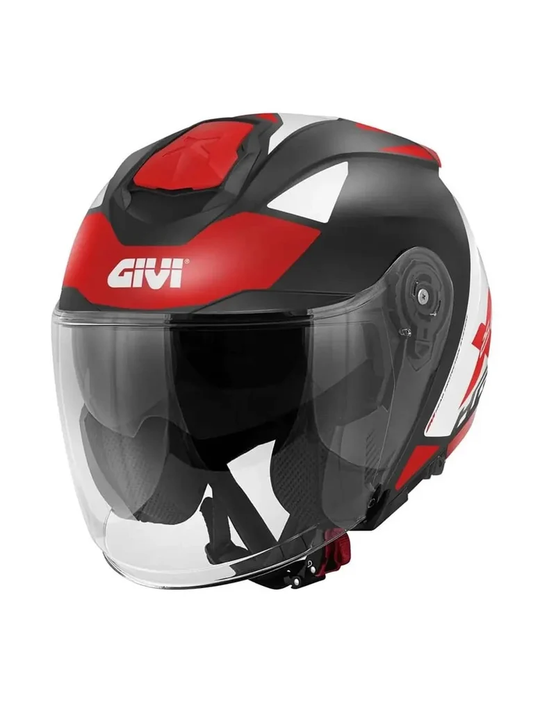 GIVI X25 TARGET MOTO TURISMO JET CASCO NEGRO BLANCO ROJO