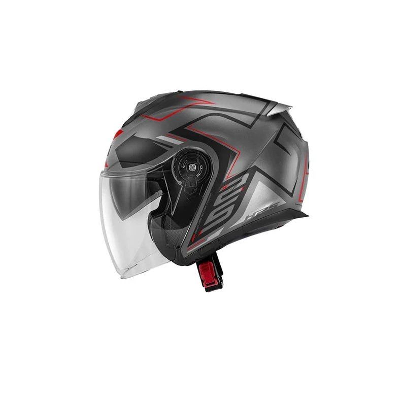 GIVI X.25 TRACE CASCO JET TITANIO NEGRO ROJO